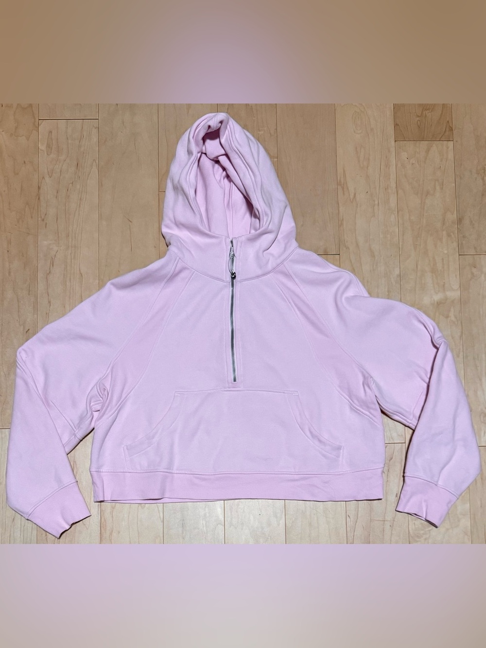 Lululemon Scuba Oversized 1/2 Zip Hoodie Sweatshirt Pink Cropped Women’s XL/XXL